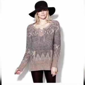 Free People Fair Isle Nordic Love Bug Tunic Sweater(M)